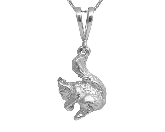 BJC® Sterling Silver Squirrel Nature Pendant & Sterling Silver Trace Necklace