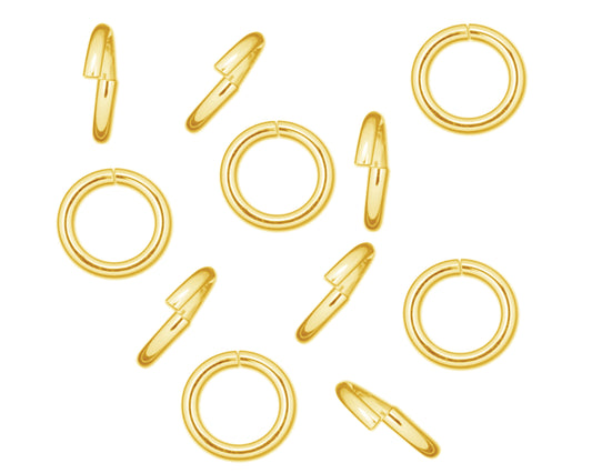 Solid 9ct Yellow Gold 6mm Open Medium Weight Jump Rings For Jewellery Making
