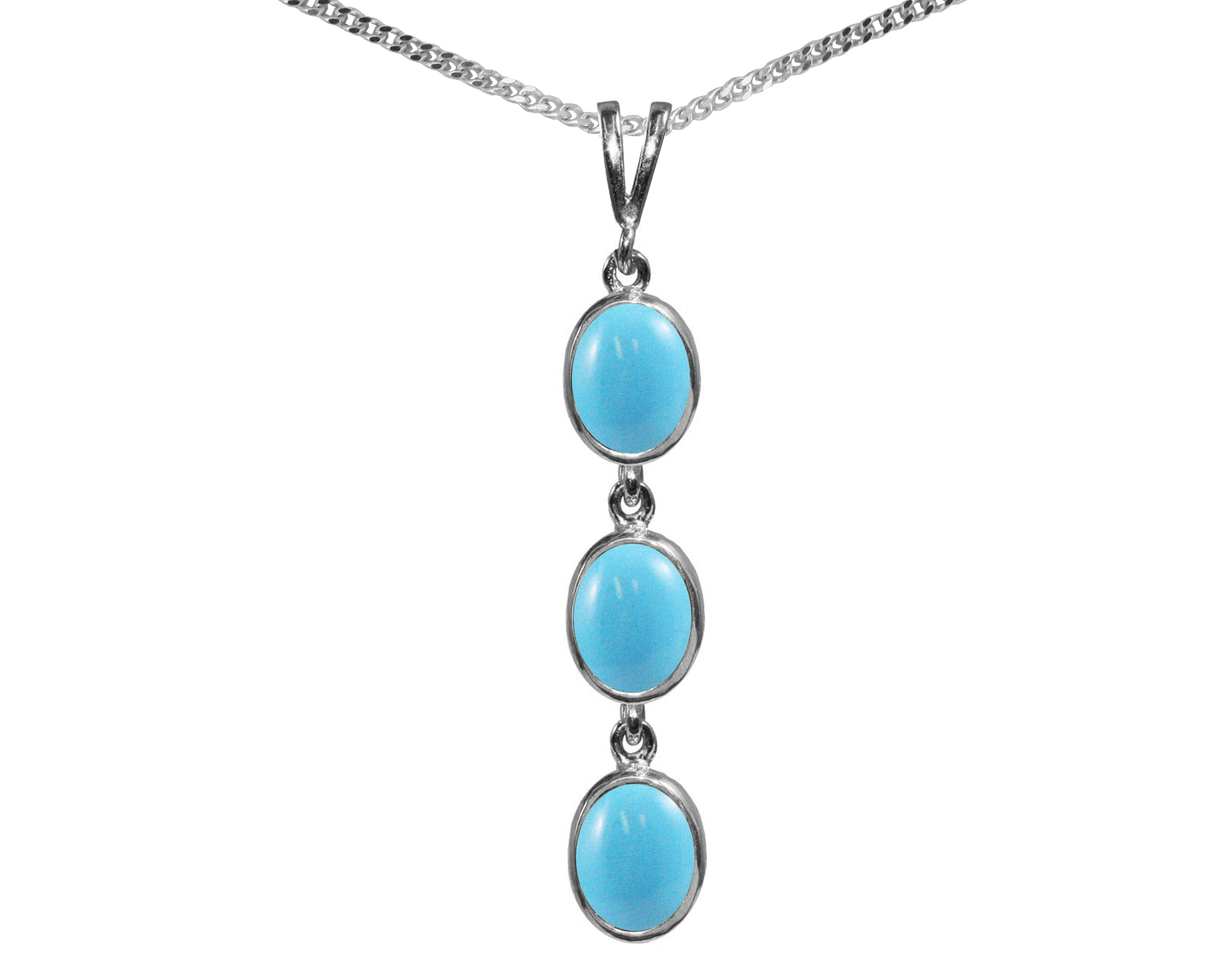 Stunning 925 Sterling store Silver Turquoise Necklace