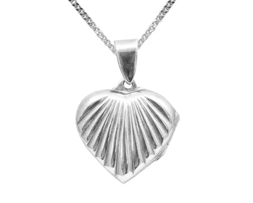 Sterling Silver Love Heart Keep Sake Locket Pendant & Sterling Silver Trace Necklace