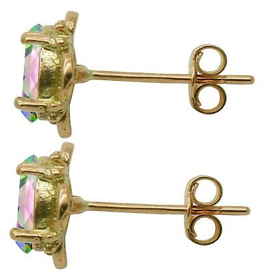 BJC® 9ct Yellow Gold Natural Mystic Topaz Single Stud Earrings Studs 1.50ct