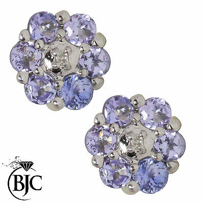 BJC® 9ct White Gold Natural Tanzanite & Diamond Stud Earrings Studs ER51