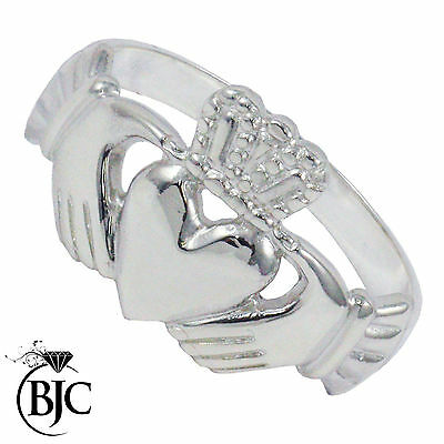 BJC® Sterling Silver 925 Mens Claddagh Ring Size N -Z+3 Brand New In Gift Box