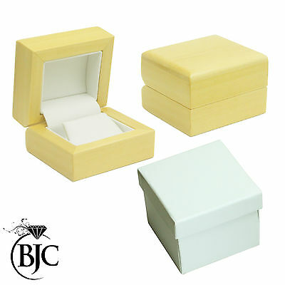BJC® Natural Maple Stud Earring Box Wooden Wood Jewellery Gift Box