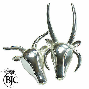 BJC® Solid Sterling Silver Jacob Sheep 2 Horn & 4 Horned Brooch Pin