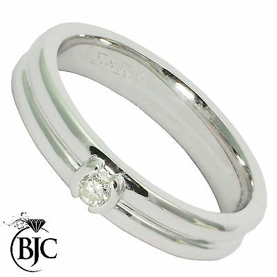 BJC® 18ct White Gold Diamond 0.10ct Size M Solitaire Engagement Ring R89