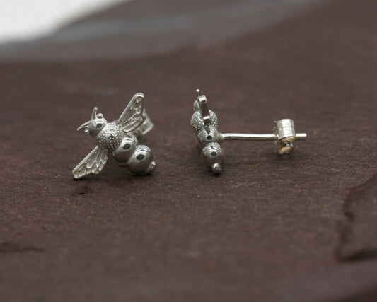 BJC® Sterling Silver Honey Bee Nature Stud Earrings Handcrafted to Perfection