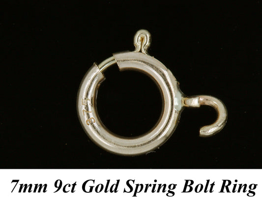 9ct Yellow Gold 7mm Open Opening Bolt Ring Clasp Necklace & Bracelet Repair UK