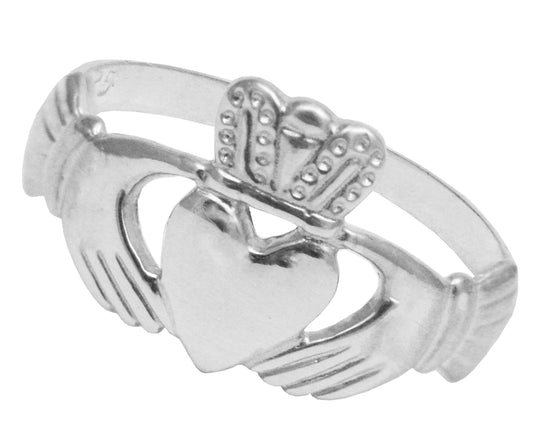 BJC® Ladies Sterling Silver Claddagh Dress Ring Size G - Y Brand New In Gift Box