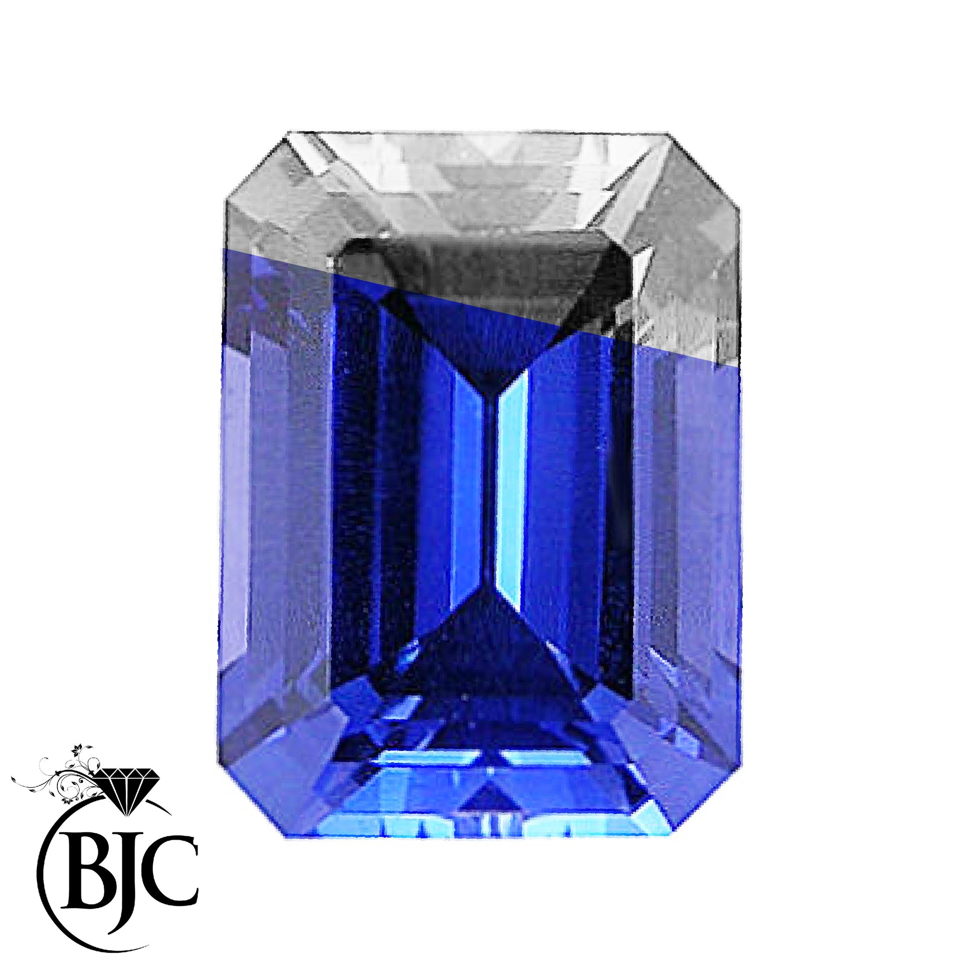 BJC® Loose Natural Blue Sapphires Emerald Cut 5mm x 3mm Faded Part Col