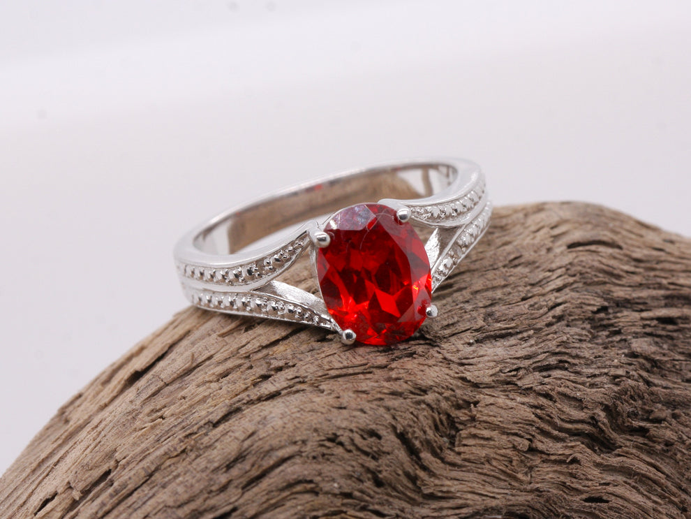 INCREDIBLE Sterling Silver 925 Oval & Diamond Solitaire Engagem