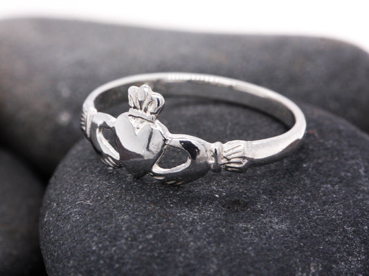BJC® Childs Sterling Silver Claddagh Dress Ring Size A - L Brand New In Gift Box