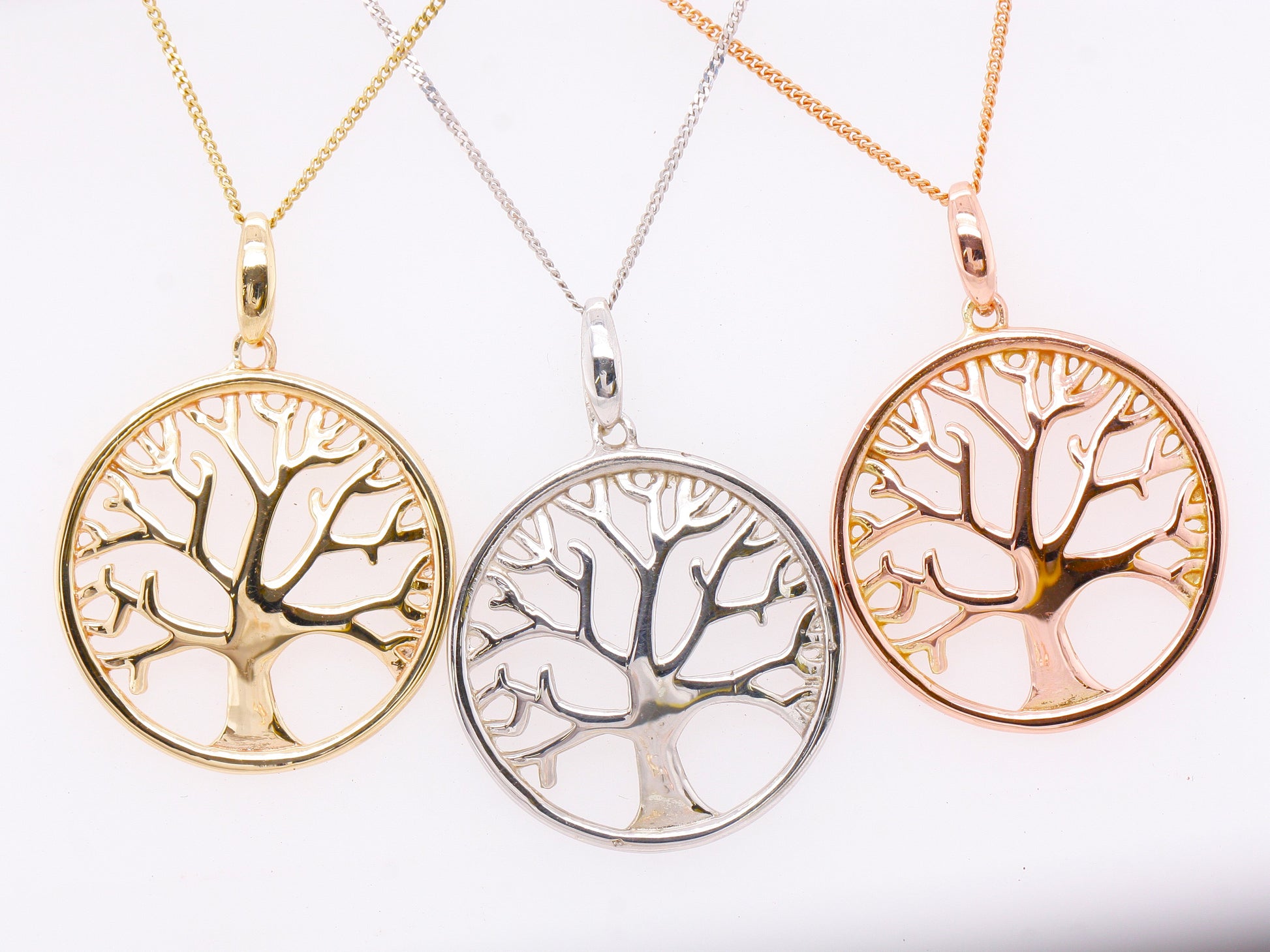 10k White Gold Polished Cedar Tree Charm Pendant – Symbol Of Peace & Longevity