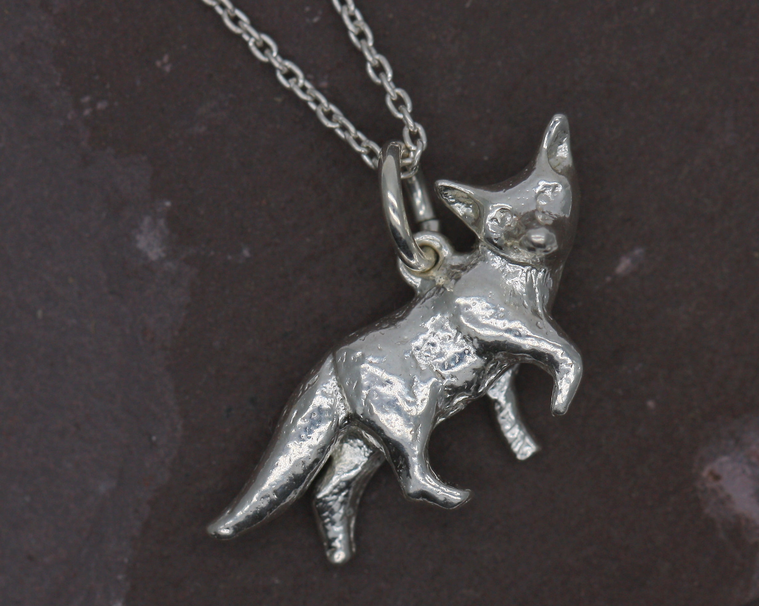 Sterling silver sale fox necklace