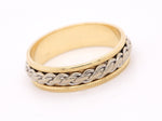 18ct Yellow & White Gold Chain Link Unique Unisex Wedding Ring Size O R173