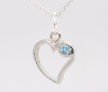 BJC® Sterling Silver Blue Topaz Heart Drop Pendant & Optional Silver Necklace