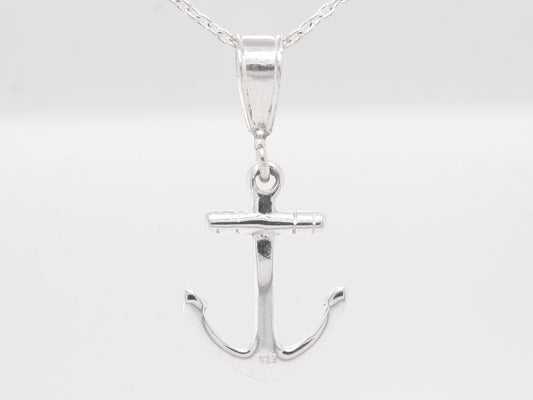 Sterling Silver Anchor Rope Mooring Pendant With Optional Necklace