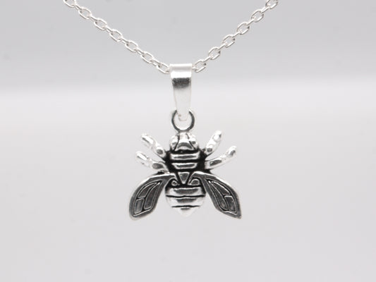 BJC® Sterling Silver Small Honey Bee Pendant & Silver Necklace