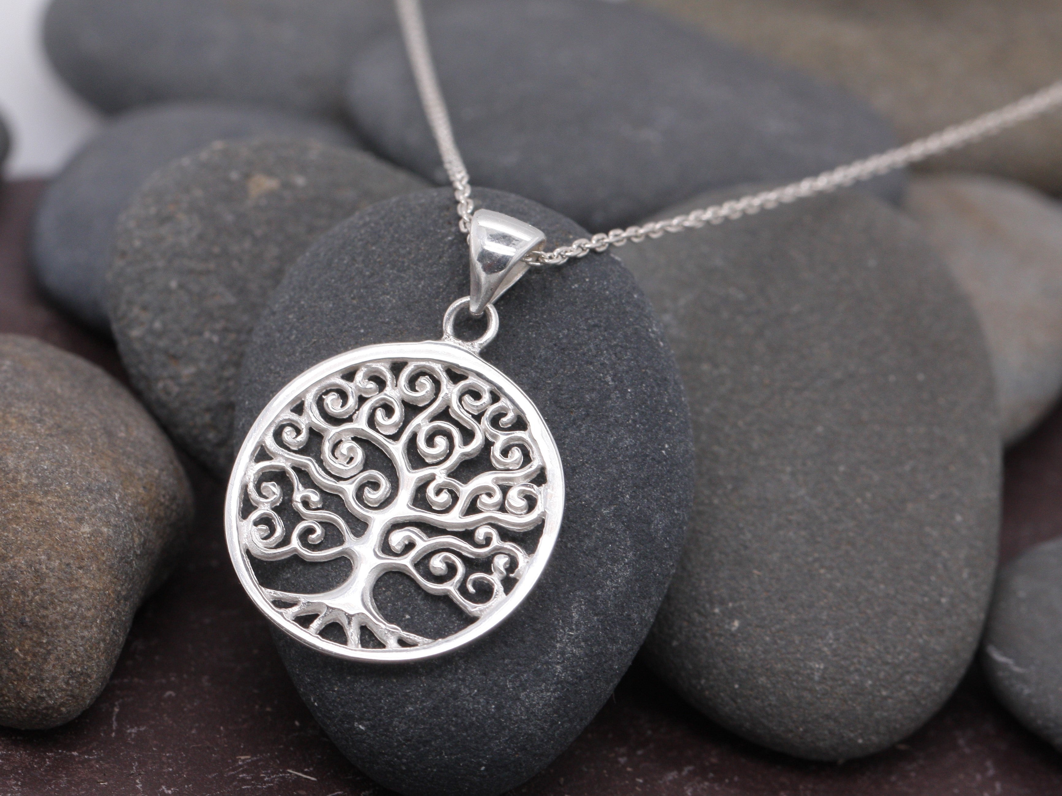 Sterling silver hot sale tree necklace