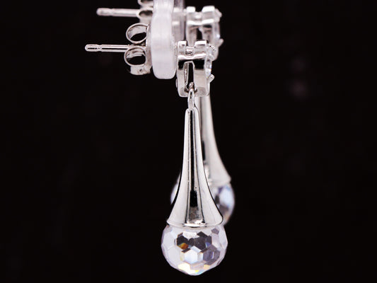 BJC® Sterling Silver 925 Cubic Zirconia Ball Drop Cut Stud Earrings 4.00ct