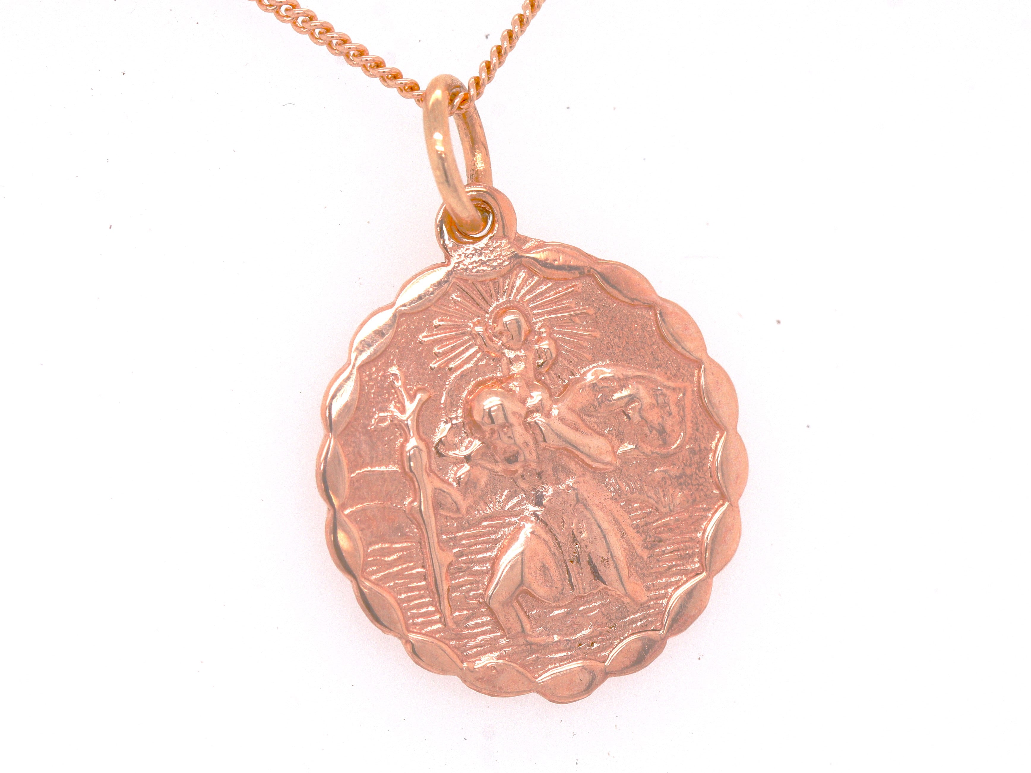 French 18ct Yellow Gold St Christopher Pendant, Signed Augis