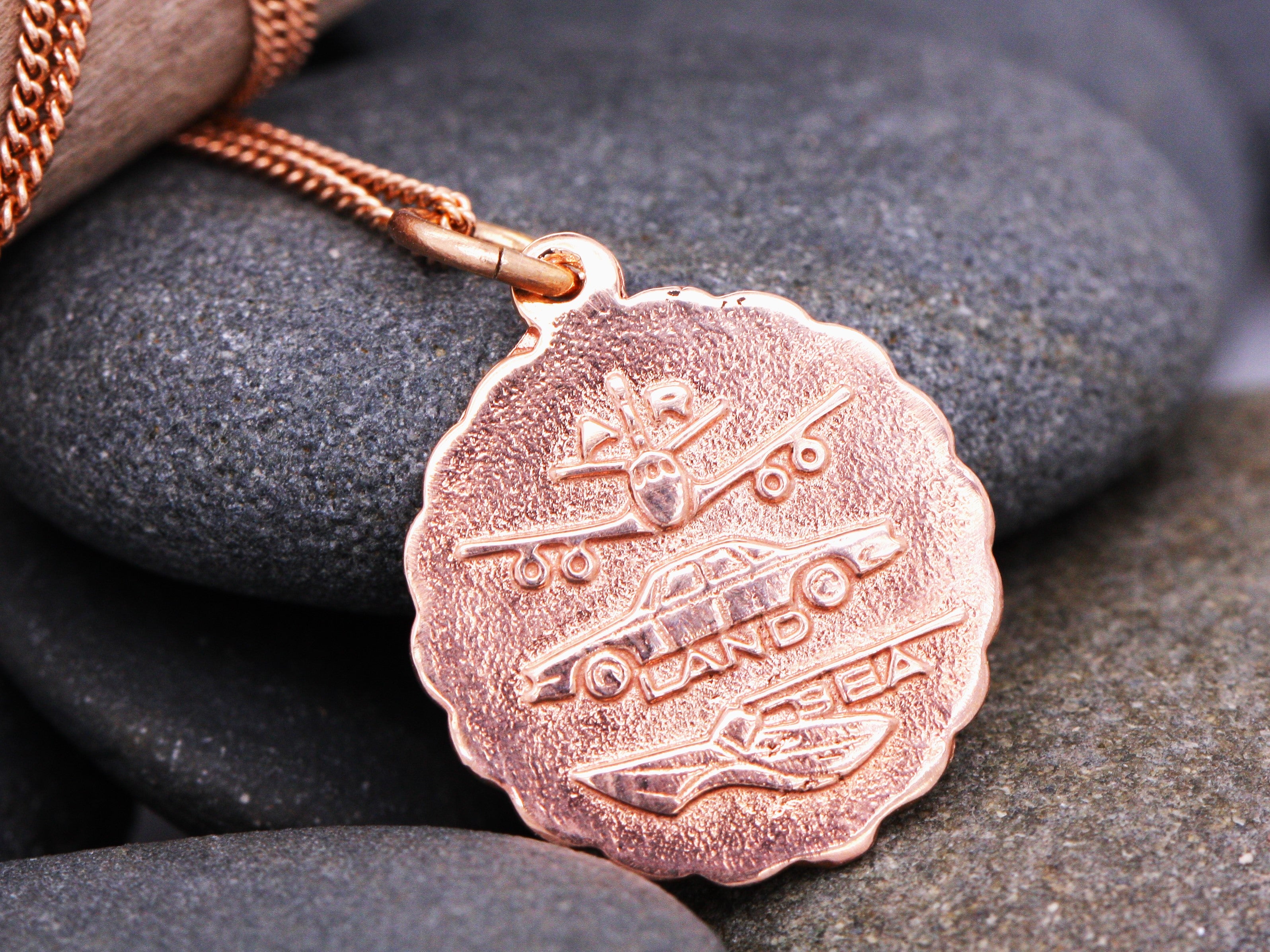 Rose gold st christopher on sale pendant