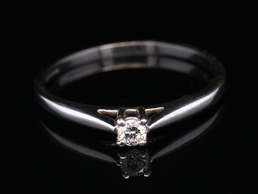 BJC® 9ct White Gold Diamond 0.10ct Size P Solitaire Engagement Ring R95