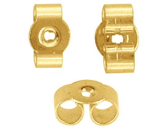 9ct Yellow Gold Earring Backs Medium 5mm 375 Scrolls Butterfly Scroll NBL001X