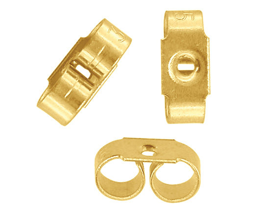 9ct Yellow Gold Earring Backs Large 6.5mm 375 Scrolls Butterfly Scroll NBL002X