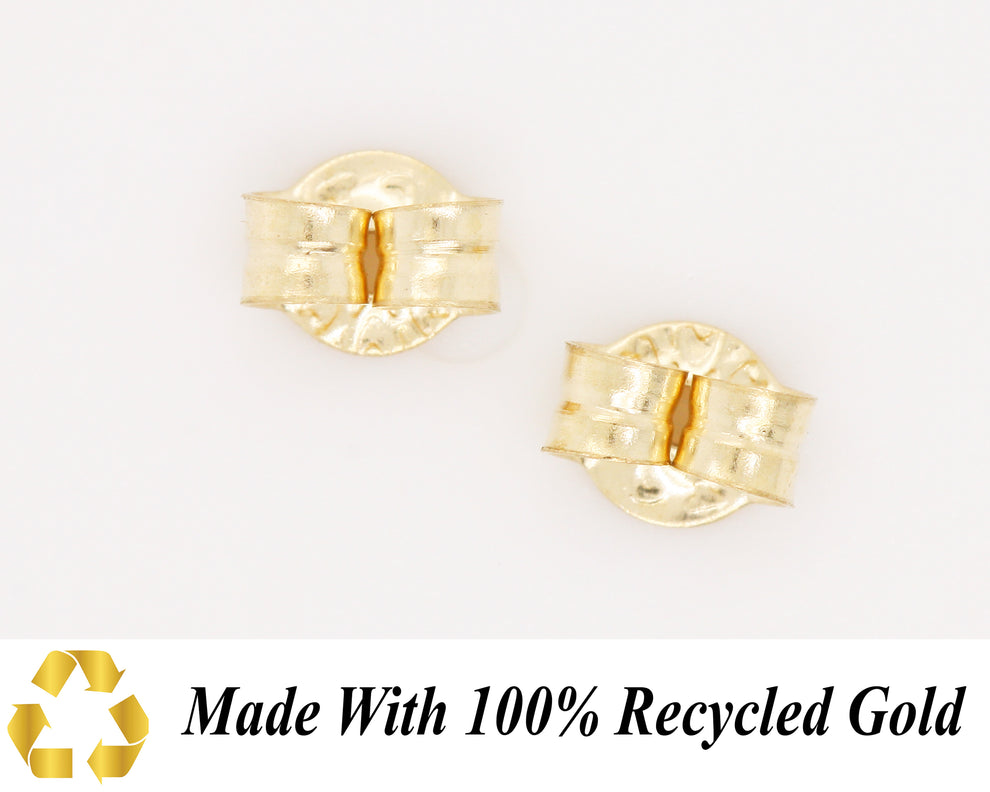 9ct Yellow Gold Earring Backs Extra Small 3.8mm 375 Scrolls Butterfly