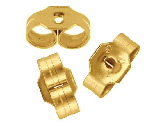 9ct Yellow Gold Earring Backs Medium 4.7mm 375 Scrolls Butterfly Scroll NBLL0002
